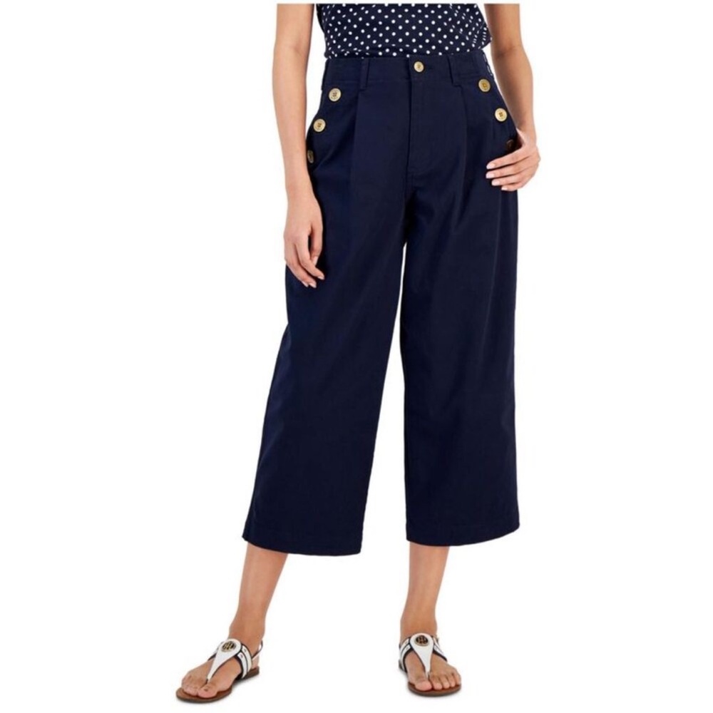 Tommy Hilfiger Women's Sailor Cropped Chino Pants Navy Size 6